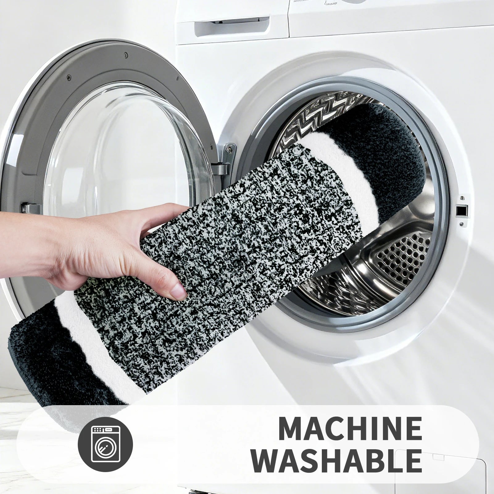 Microfiber Bathroom Closestool Carpet Waterproof Non-slip Quick Drying Machine Washable TPR Backing Medium Velvet Toilet Mats Peaceful Pleasures Health and Wellness