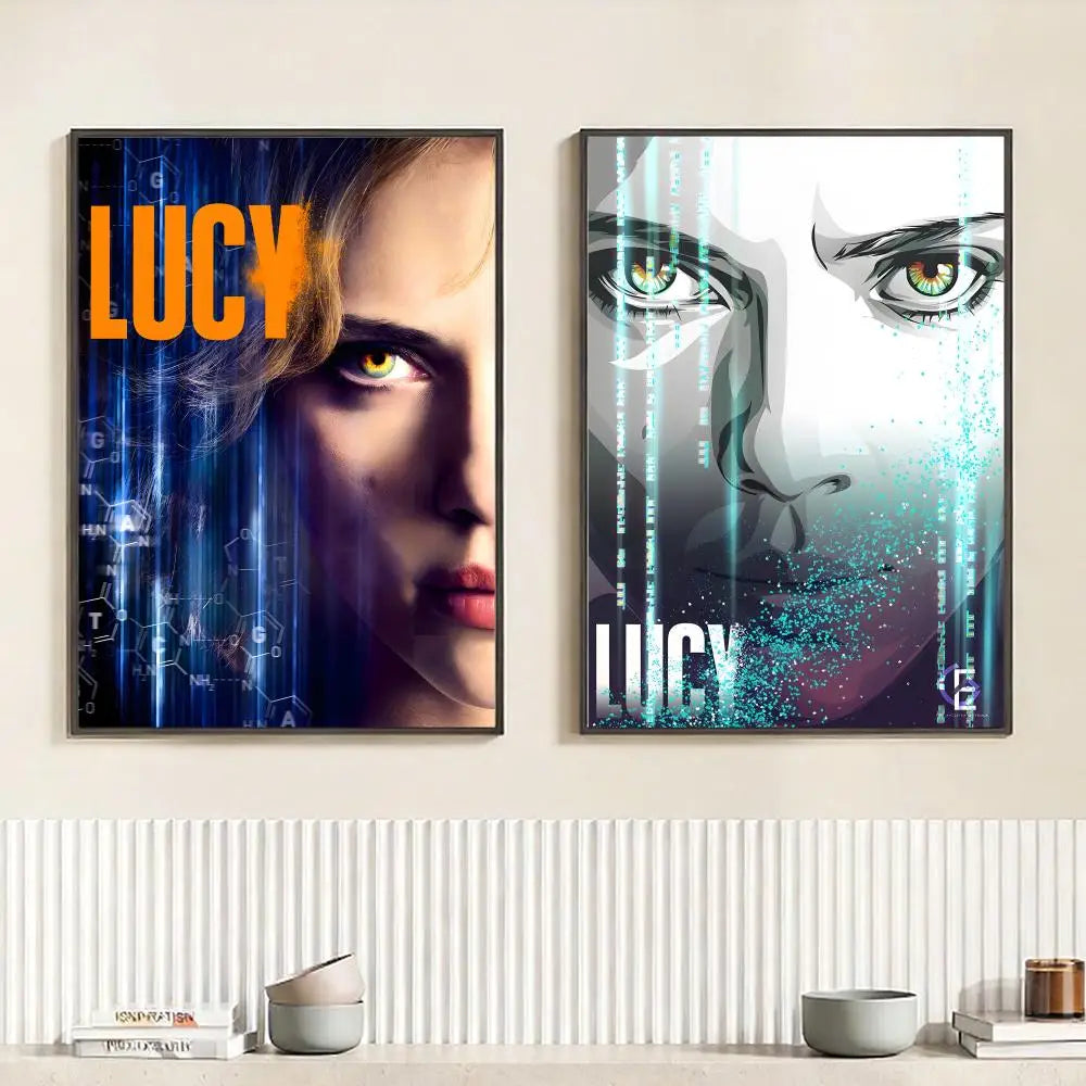 Movie L-Lucy Poster HD Self Adhesive Waterproof Wall Art Ideal for Home Office Dorm Bedroom Great Gift Peaceful Pleasures Health and Wellness