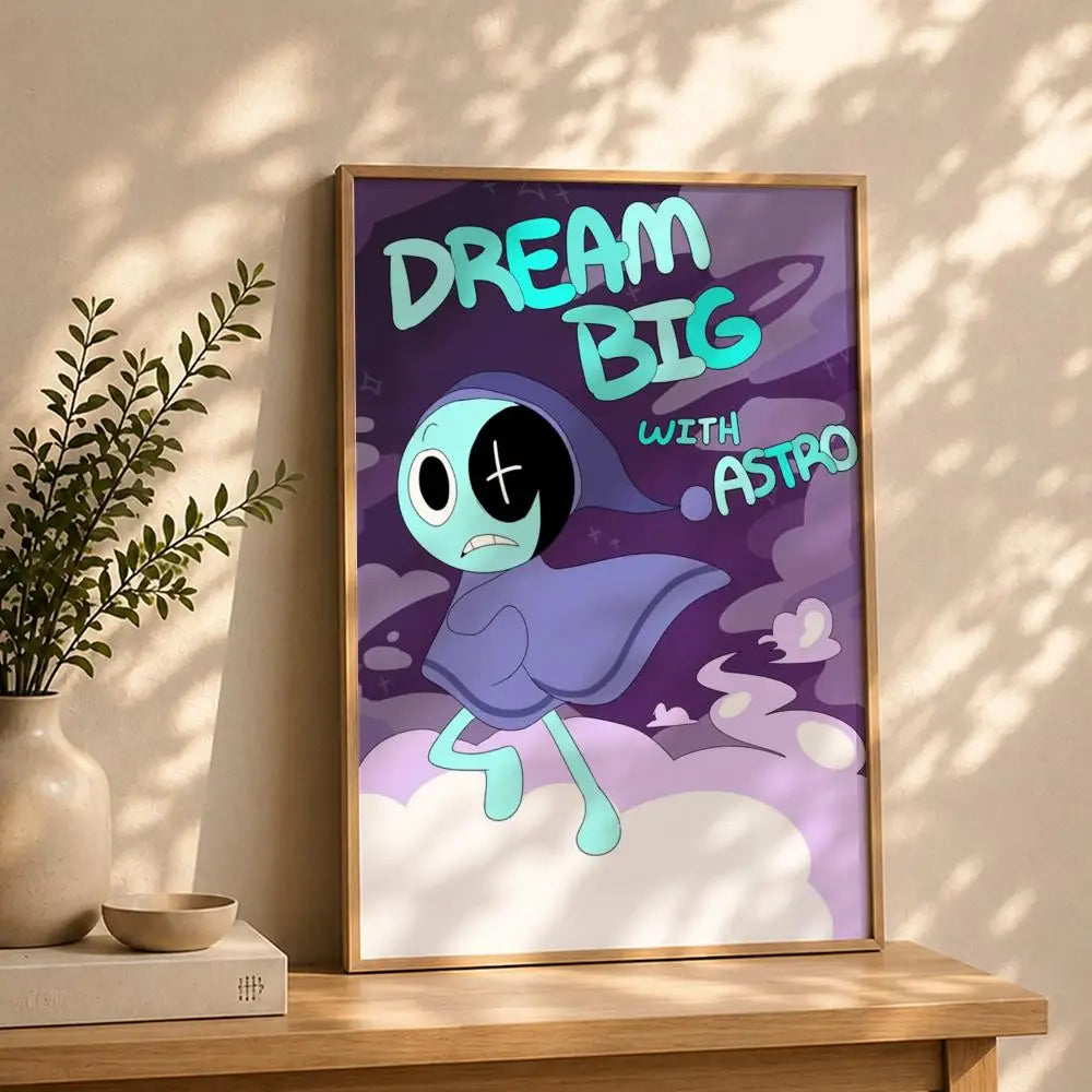 Game D-Dandy's WorldS Poster HD Self Adhesive Waterproof Wall Art Ideal for Home Office Dorm Bedroom Great Gift Peaceful Pleasures Health and Wellness White3 50X70cmNoframe