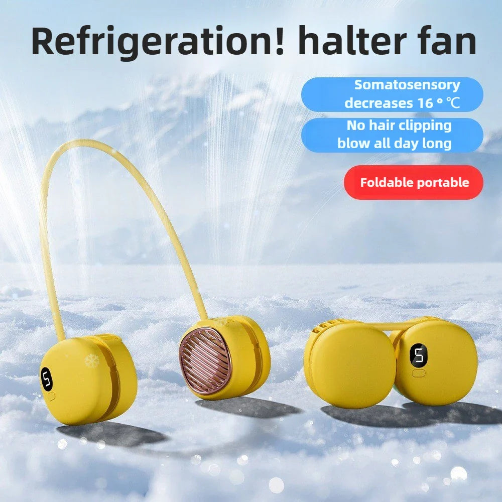 URGGU Leafless Neck Fan – 5-Speed, 360° Airflow, Rechargeable