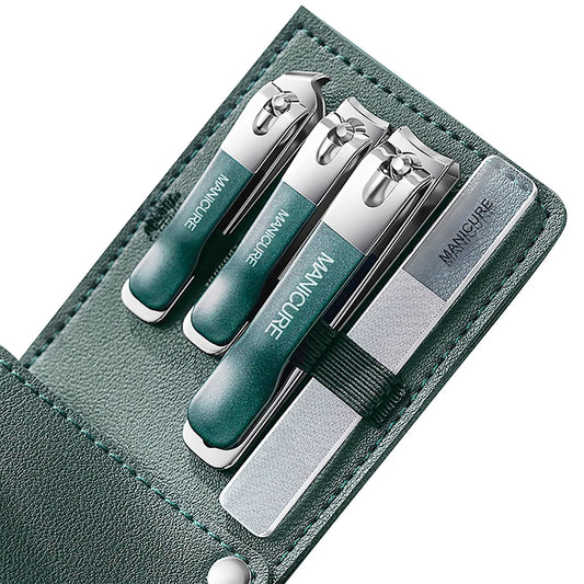 4 Pcs Manicure, Stainless Steel Nail Clippers, Beauty Tool Portable Set, Professional Grooming Kits, Travel Nail Kit Peaceful Pleasures Health and Wellness