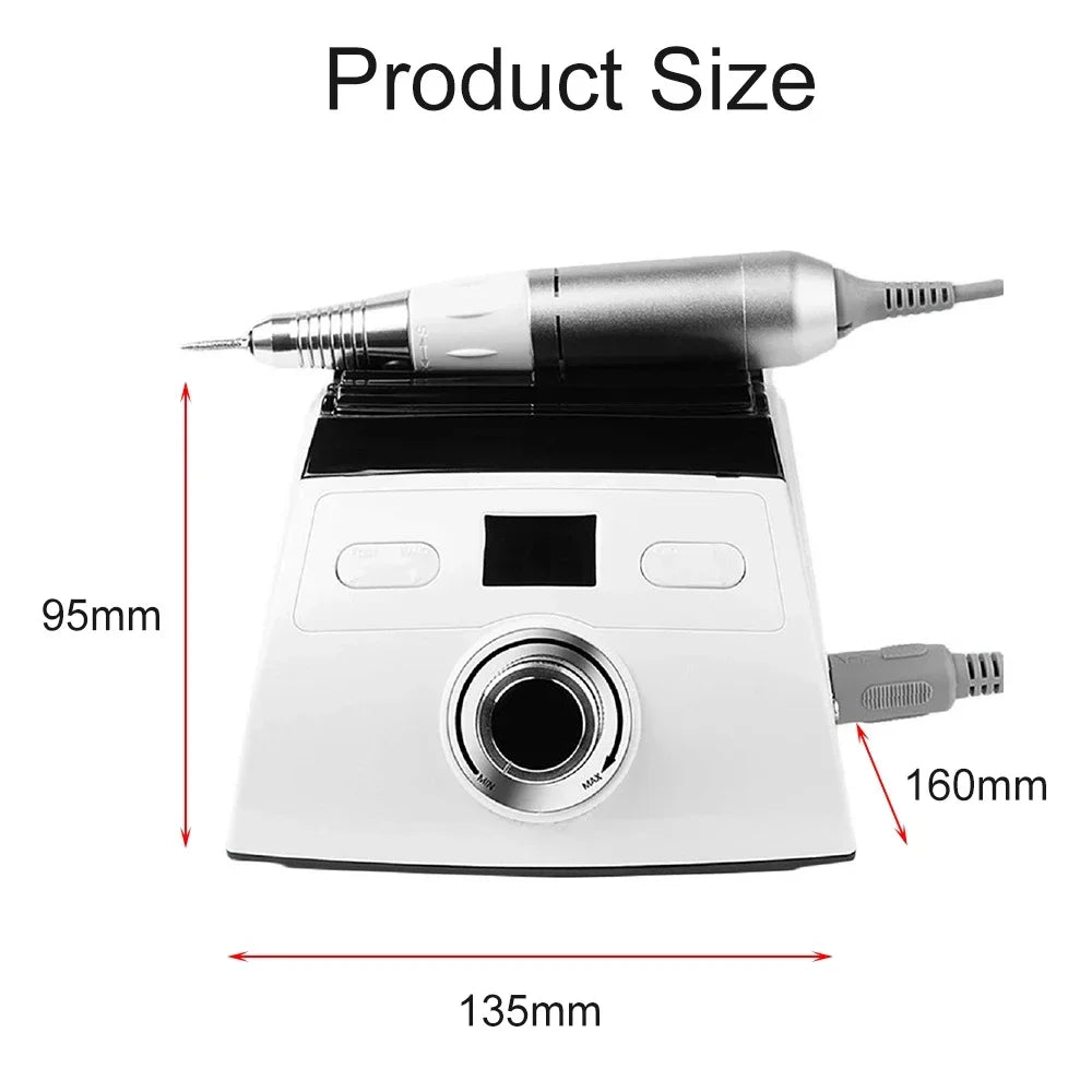 Professional Nail Drill Machine 35000RPM Manicure Machine Apparatus for Pedicure Kits Electric Nails File with Cutter Nail Tools Peaceful Pleasures Health and Wellness