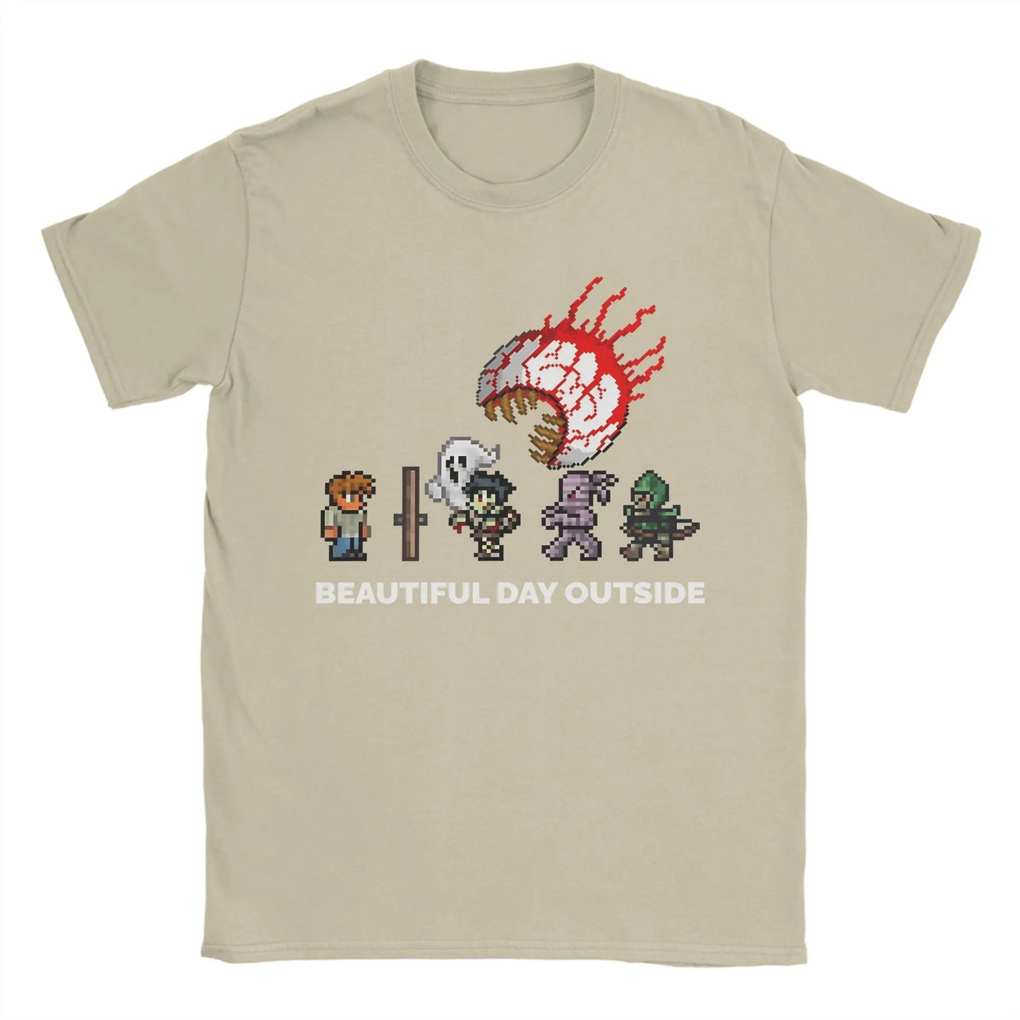 Vintage T-Shirt Summer Terraria Game Trendy Cool T-Shirts 100% Cotton Tshirt for Mens Awesome Custom Logo Short Sleeve Tees Peaceful Pleasures Health and Wellness Khaki 6XL