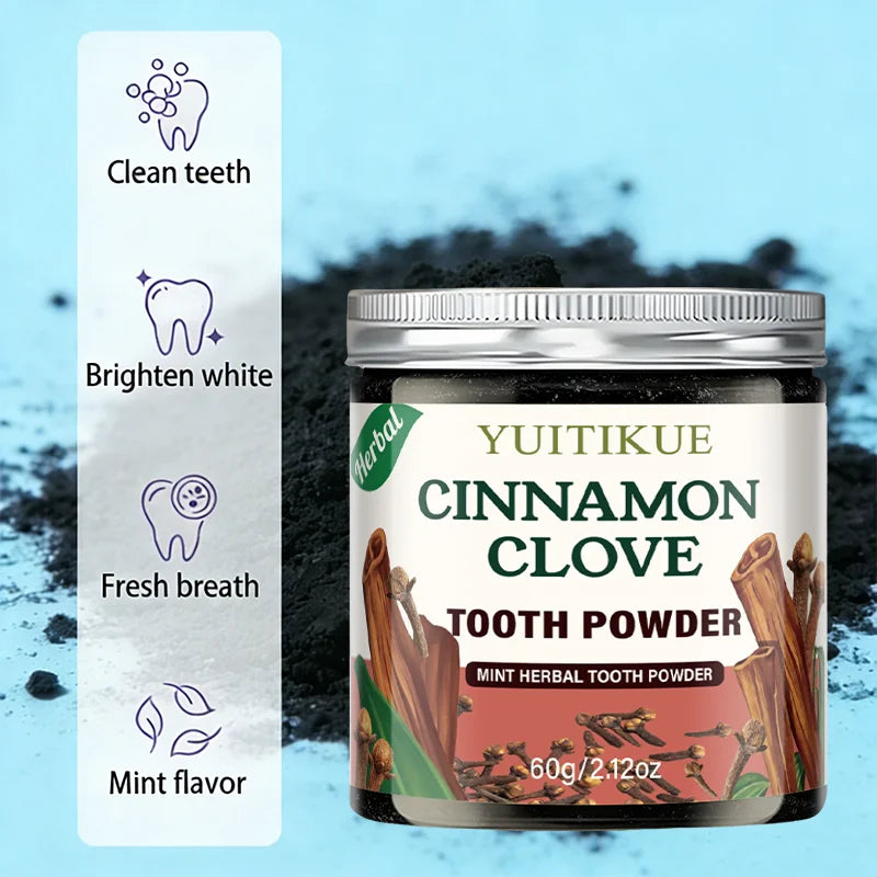 Yuitikue Cinnamon Clove Tooth Powder, 60g Natural Herbal Mint Tooth Cleanser for Oral Care, Fresh Breath & Deep Cleaning Peaceful Pleasures Health and Wellness