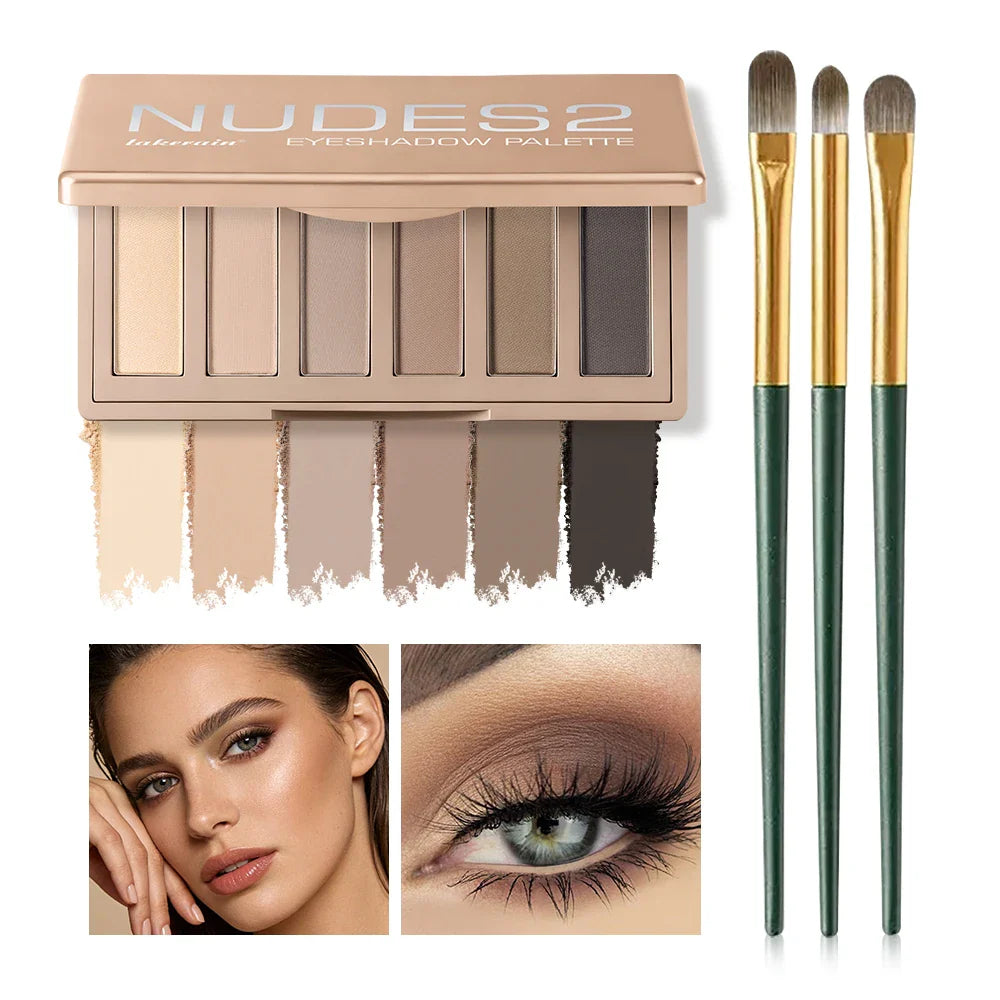 ibcccndc 6-Color Matte Nude Eyeshadow Palette with Brush