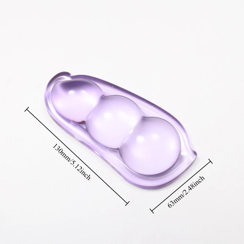 1pc Silicone Holland Bean Mouse Pad Transparent Wrist Support Cool Hand Pillow Office and Home Games Peaceful Pleasures Health and Wellness purple
