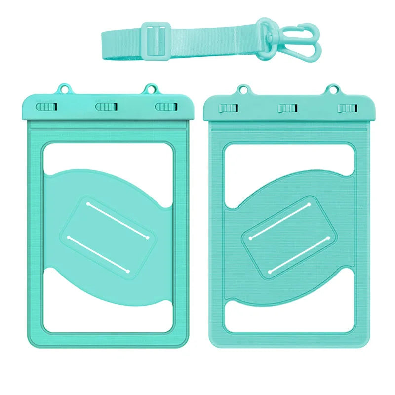 waterproof phone bag phone armbands and pouches swimming bag phone large waterproof case under water diving phone case pack Peaceful Pleasures Health and Wellness Light blue(9 inch)