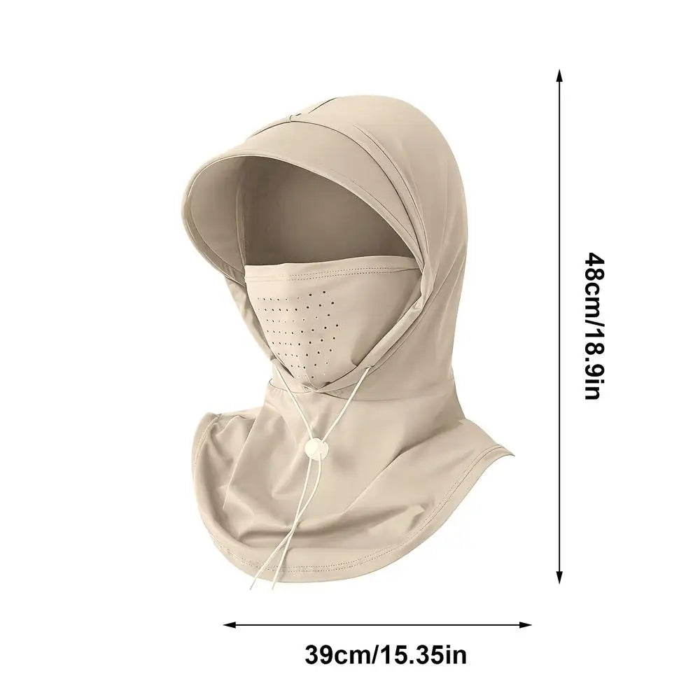 UPF 50+ Ice Silk Sun Hood – UV Face & Neck Cover for Outdoors