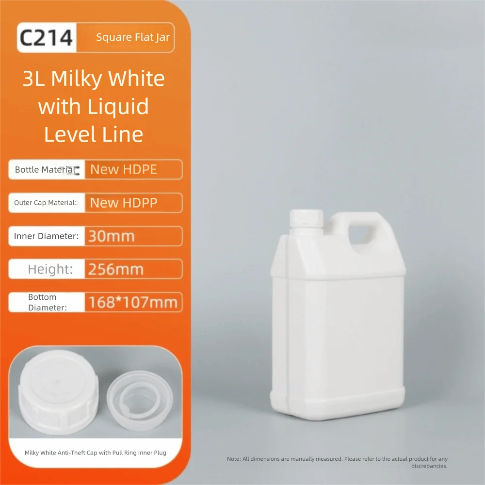 1/2/3/4/5/6/10L Plastic Airtight Bottle with Lid Food Grade HDPE Bucket Sealed Large-Capacity Storage Container Cleaning Essence Peaceful Pleasures Health and Wellness White 3L