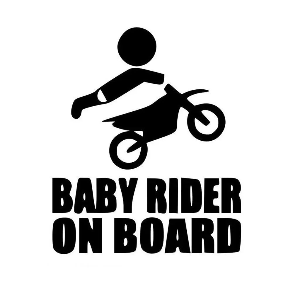 16cm x 14cm BABY RIDER ON BOARD Car Bumper Truck Sticker Funny Warning Decal Peaceful Pleasures Health and Wellness