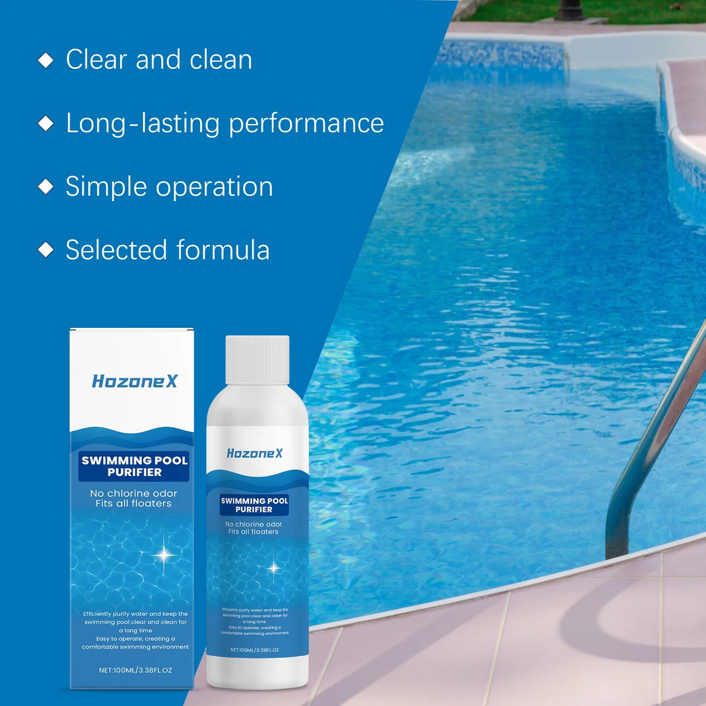 100ml Pool Purifier Liquid | Clear Water & Odor Control