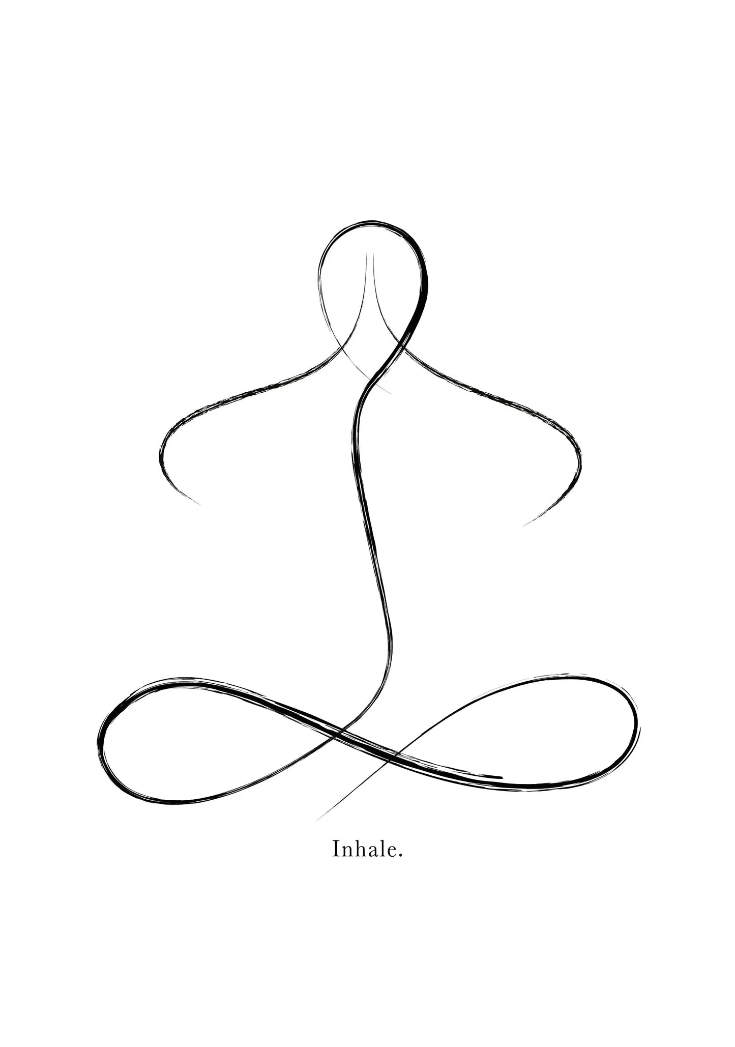 Yoga Pose Line Art Meditation Poster Yoga Symbol Breathe Canvas Printing Minimalist Modern Wall Art Picture Yoga Room Decor Peaceful Pleasures Health and Wellness