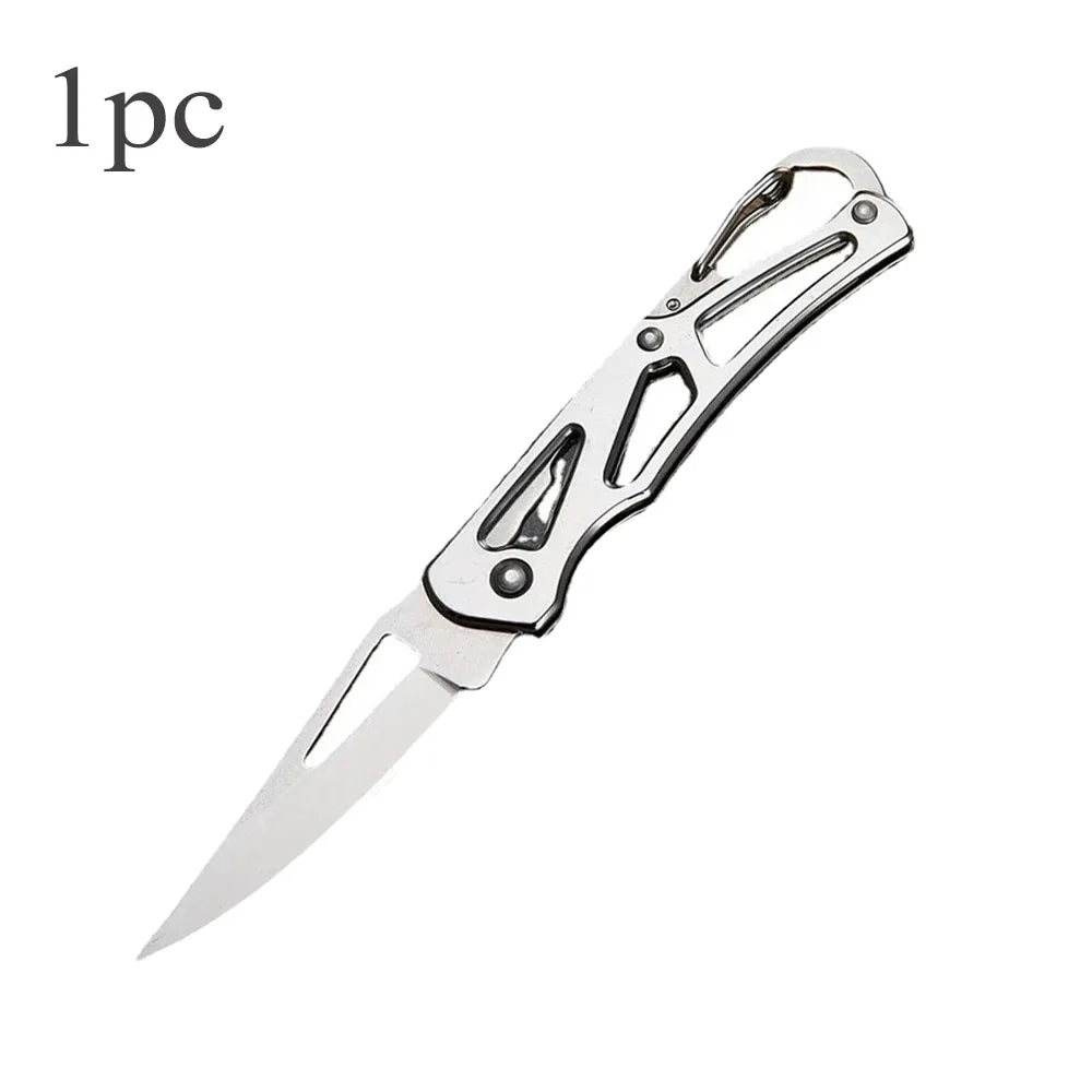 1/3/6pcs Stainless Steel Keychain Folding Knife Outdoor Carrying Knife Mirror Sharp Pocket Knife Folding Kitchen Fruit Knife Peaceful Pleasures Health and Wellness 1pc