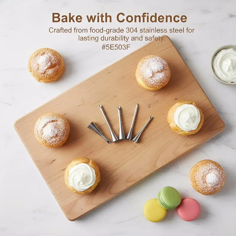 12-Pc Stainless Steel Cake Piping Tips | Decorating Nozzles