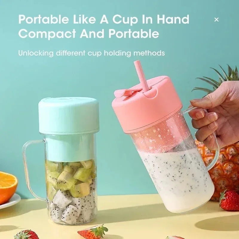 Portable USB Rechargeable Electric Juicer Cup 300ml With Straw Fruit Blender For Smoothie Shakes Home Outdoor Office Peaceful Pleasures Health and Wellness