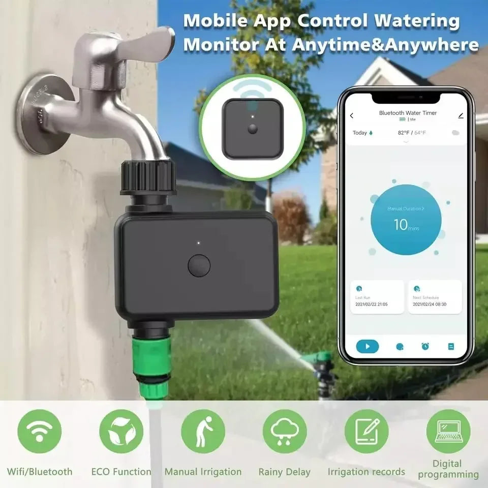 1PCS Rain Delay Programmable Automatic Irrigation Timer with Hub Required Smart Tuya Bluetooth Garden Water Timers Peaceful Pleasures Health and Wellness