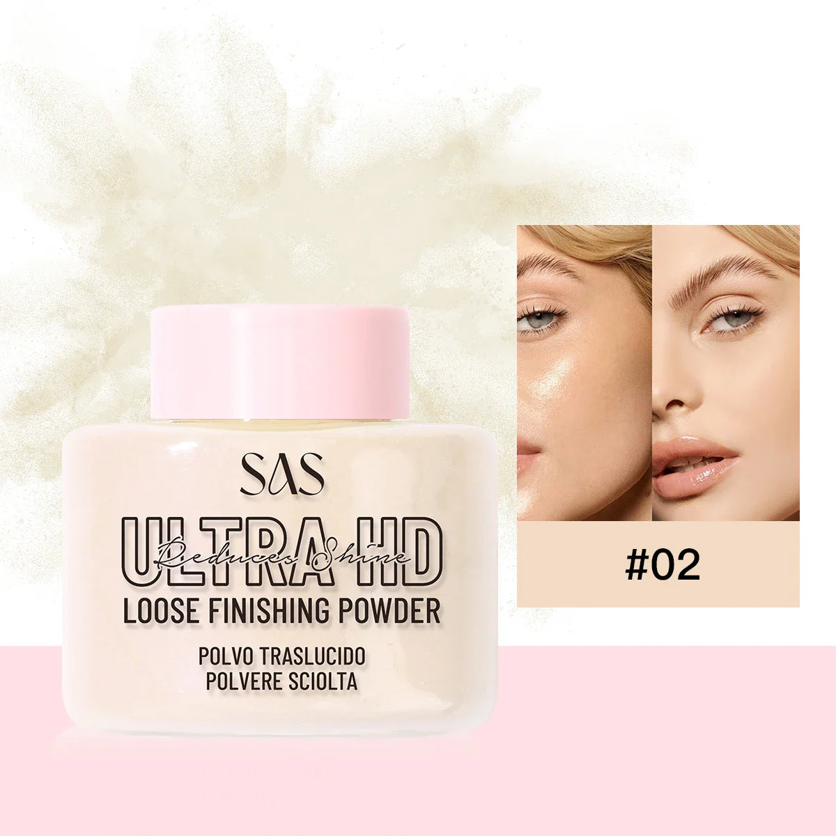 USHAS Matte Loose Setting Powder – Oil-Free, Pore-Blurring