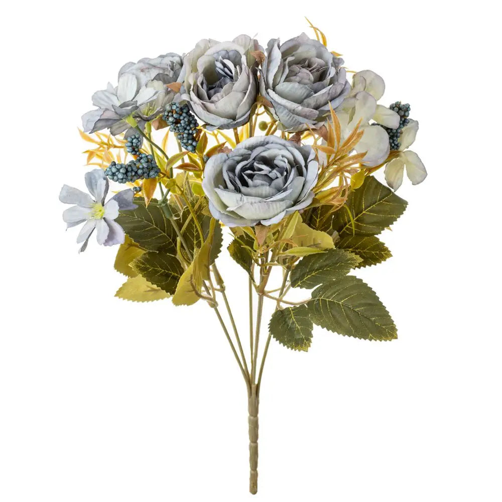 Silk Rose & Peony Artificial Bouquet – Wedding & Home Decor