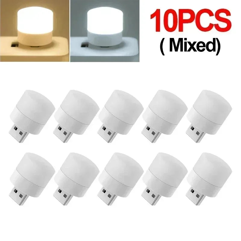 LED Table Lamp Lights Room Plug Usb Light Night Mini Book Reading Decorating Items Warm White Eye Protections Wholesale Bedroom Peaceful Pleasures Health and Wellness 10PCS-Mix