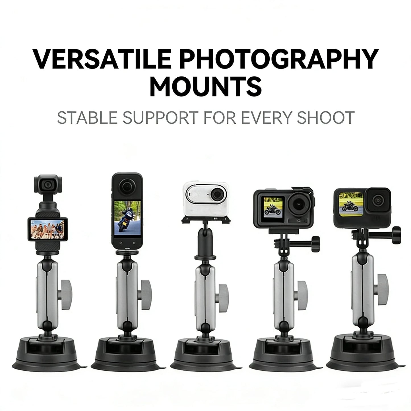 Suction Cup Car Mount for DJI Osmo, GoPro & Insta360