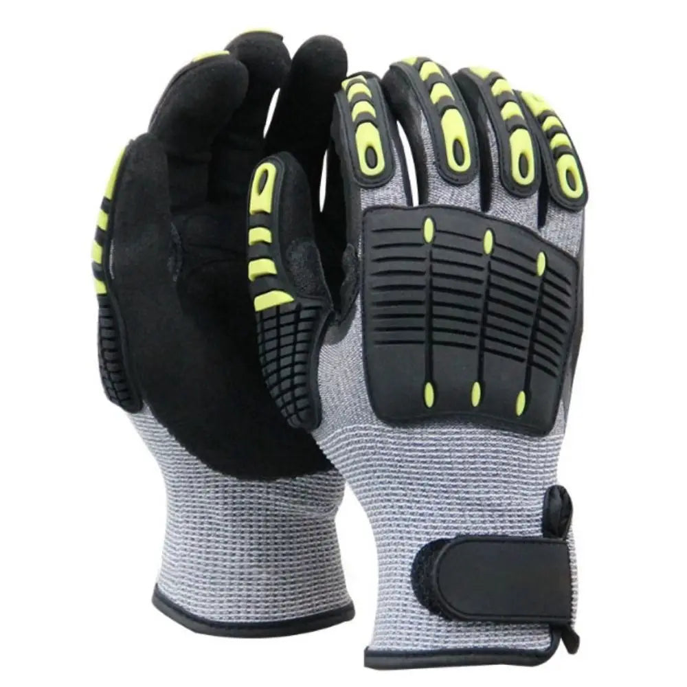 Shock Absorbing Mechanical TPR Gloves Oil-proof Impact Protection Anti Cutting Gloves TPR Material Nitrile Dipped Palm Peaceful Pleasures Health and Wellness