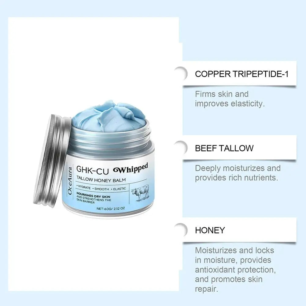 Beef Tallow Honey Skin Balm, Daily Nourishing Moisturizing Body Care Balm, Smooth Hydrating Non-Greasy Skin Repair Cream Peaceful Pleasures Health and Wellness