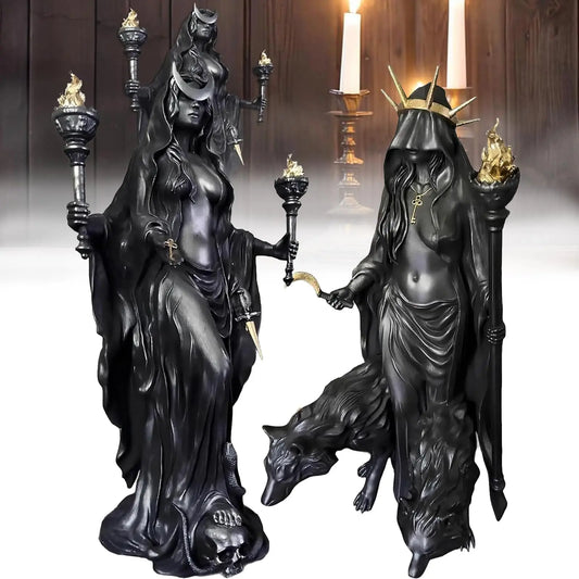 Hekate Niktipolos Goddess Figurine | Pagan Altar Sculpture Goddess Altar Figurine Oasis Select