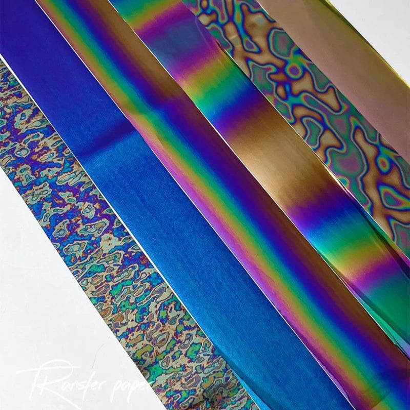 6 Rolls Holographic Aurora Nail Transfer Decals – Iridescent DIY