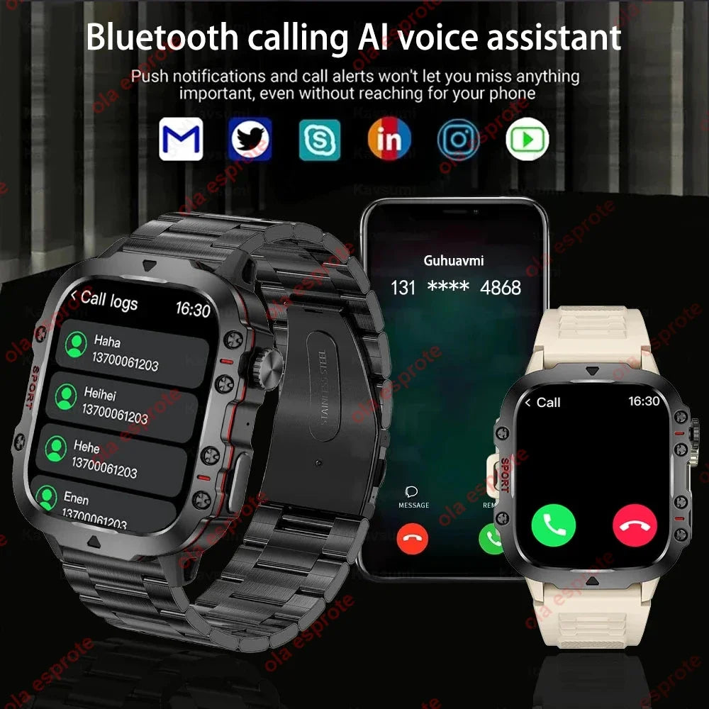 New in Military Smart Watch Women 3ATM Outdoor Sport Watch GPS Fitness Tracker Health Monitor BT Calls Smartwatch For Men Women Peaceful Pleasures Health and Wellness