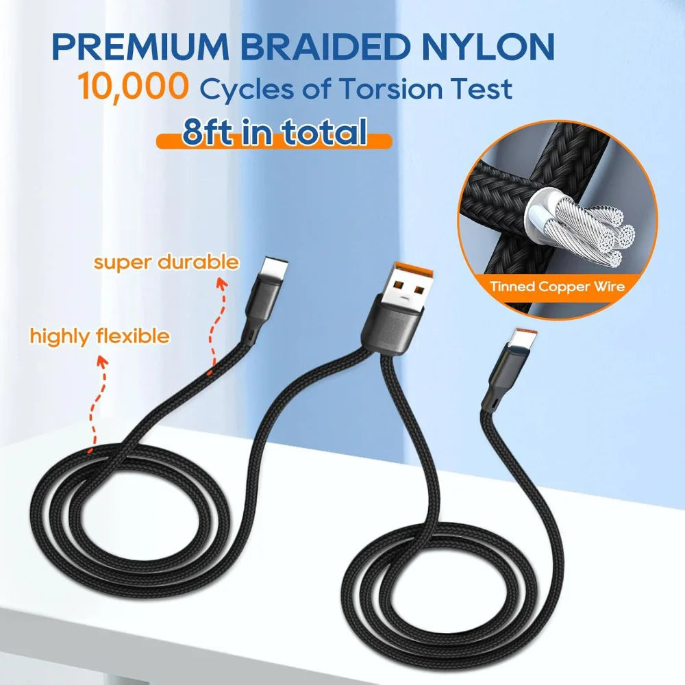 5A 2-in-1 Fast Charging Cable USB to Type-C & Micro USB 1.2m