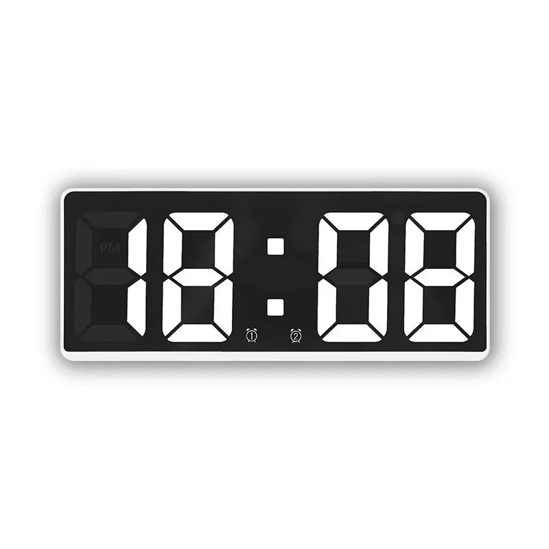 LED Digital Alarm Clock – Curved Mirror Screen & Temperature