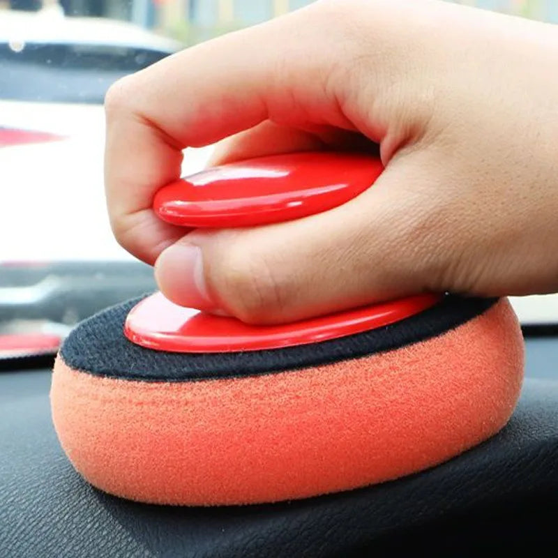 Car Waxing Sponge with Handle – Interior Leather Polish Tool