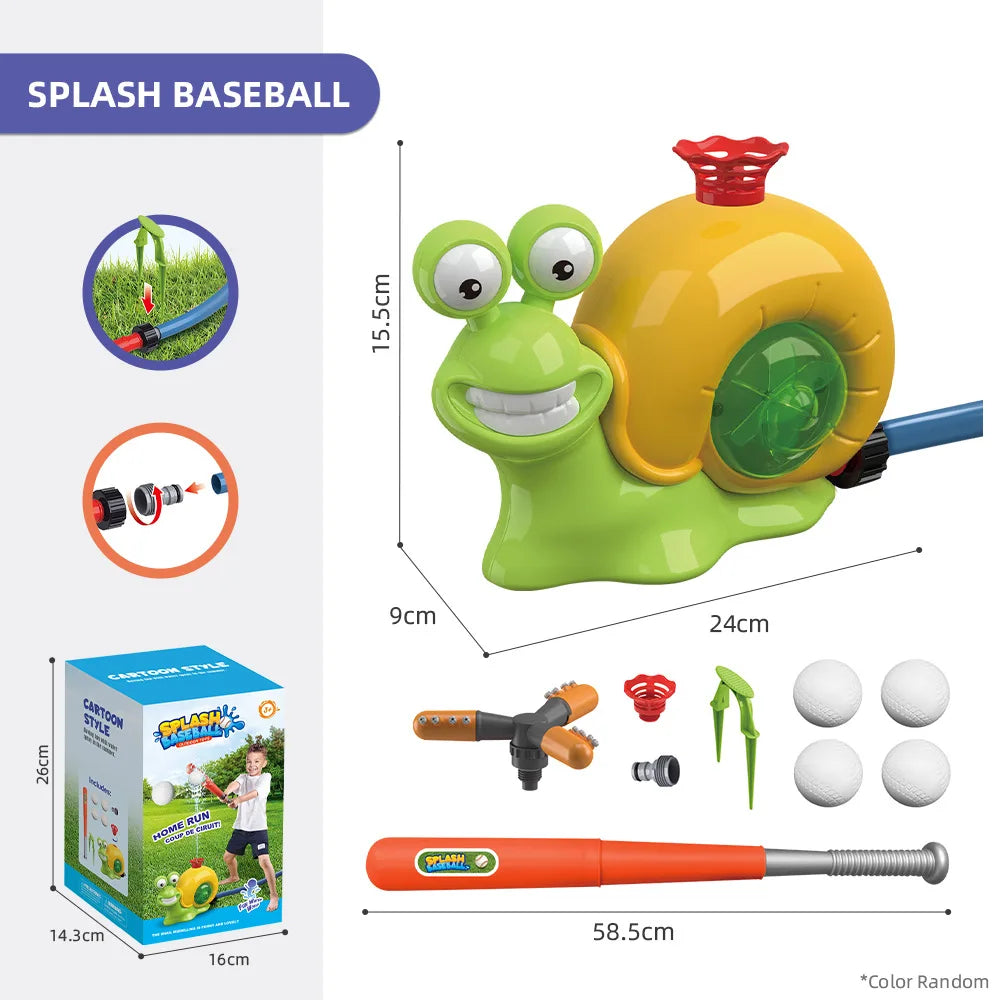 2-in-1 Kids Water Sprinkler Baseball Set | Helicopter Yard Toy