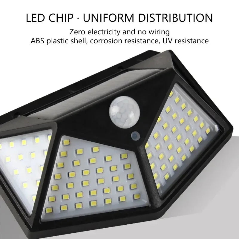100 LED Solar Wall Light | Waterproof Motion Sensor Outdoor