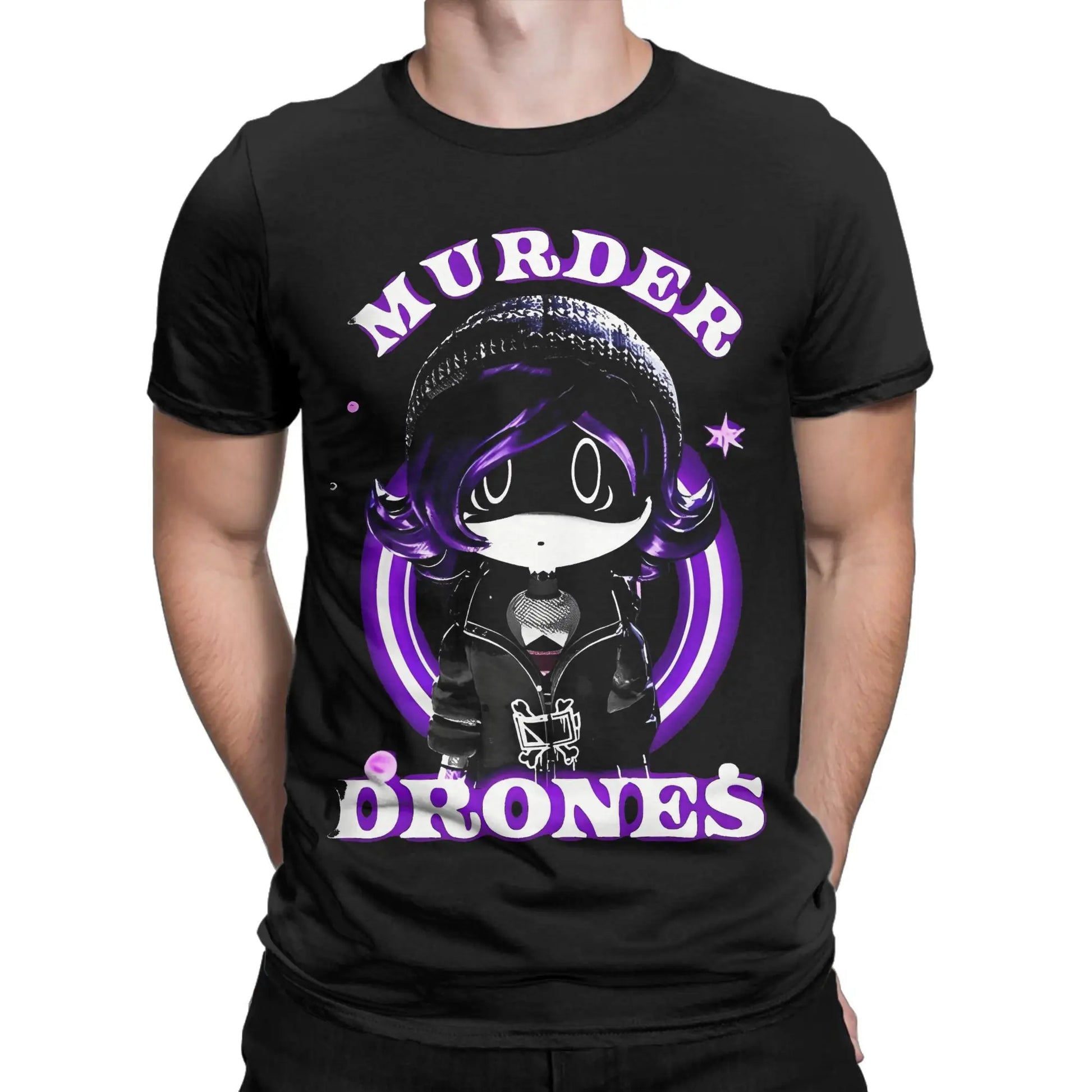 Murder Drones Men T Shirt Vintage Tee Shirt Short Sleeve Round Collar T-Shirt Pure Cotton Printing Tops Peaceful Pleasures Health and Wellness