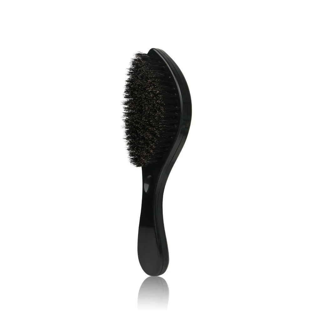 Massage Facial Hair Brush Boar Bristle for Men's Beard Shaving Comb Face Hair Cleaning Brush Wave Comb Drop Shipping Peaceful Pleasures Health and Wellness Black