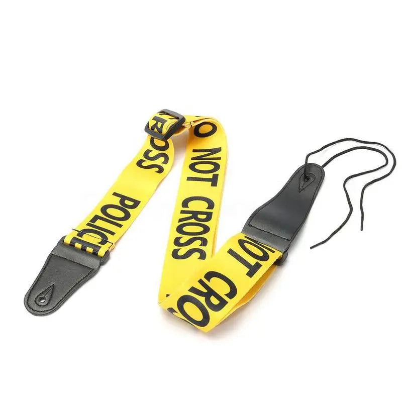 Yellow Adjustable Polyester Guitar Belt Strap PU Leather Ends