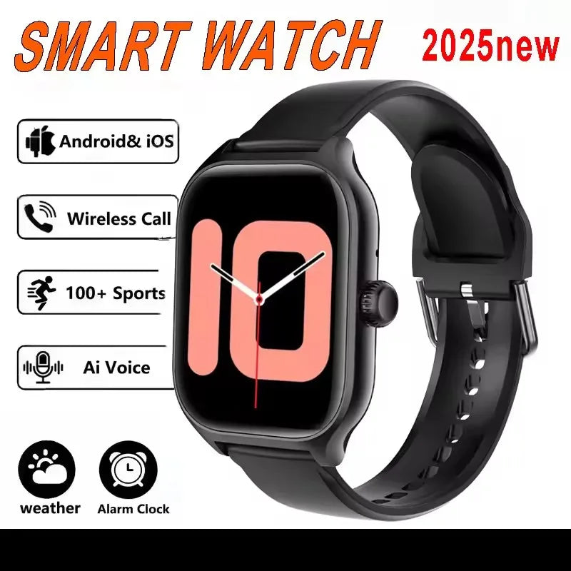 2026 Smart Watch Android IOS Phone 2.01 Inch Color Screen Bluetooth Answer Call Fitness Watches Tracker Smartwatch Women Men New Peaceful Pleasures Health and Wellness Black 1