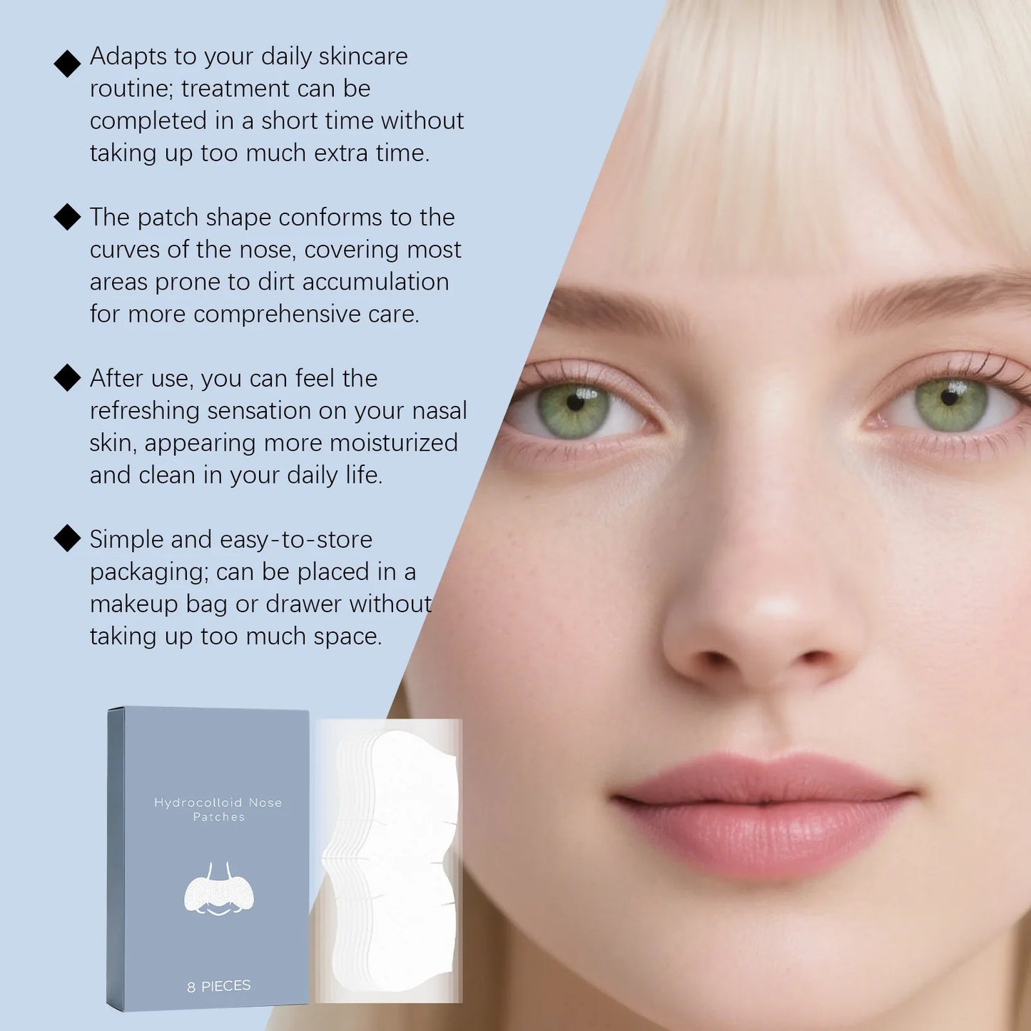 Nicotinamide Nose Patches Clean Excess Oil Unclog Pores Remove Blackheads Smooth Rough Skin Hyaluronic Acid Pore Cleansing Patch Peaceful Pleasures Health and Wellness