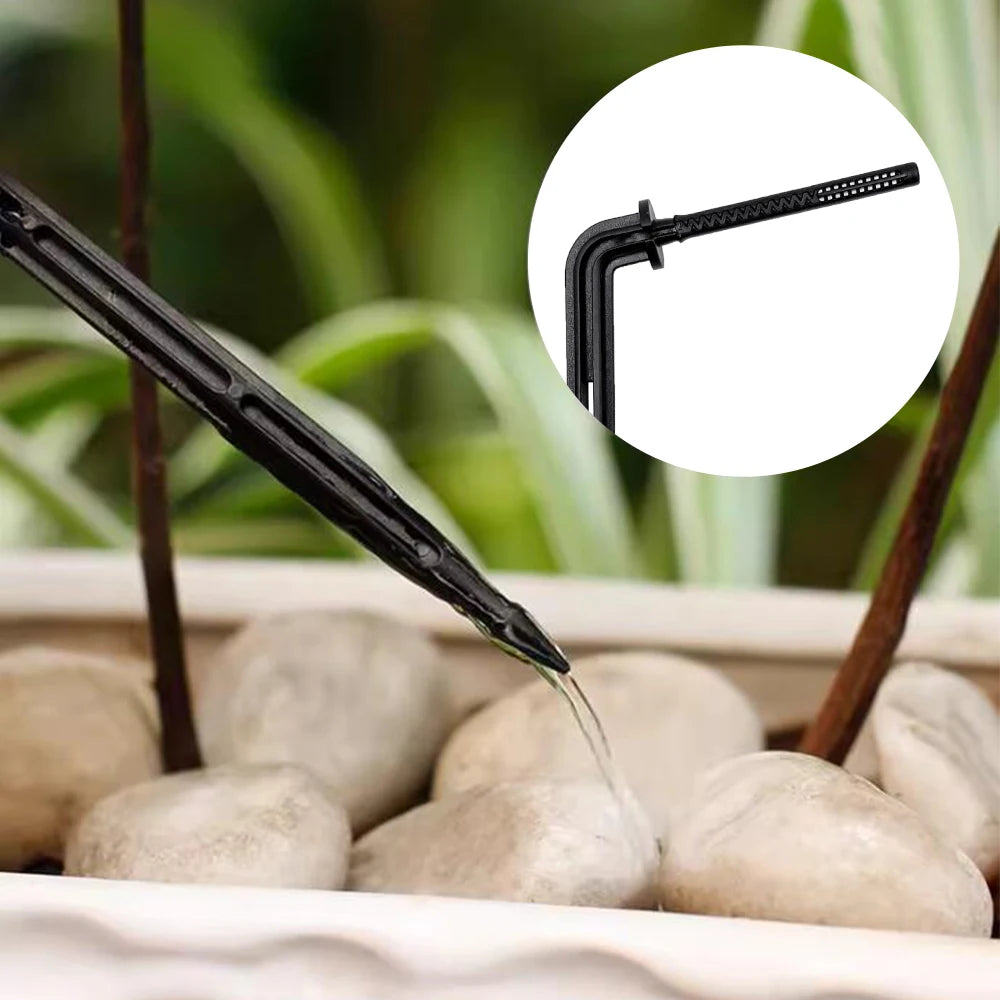 Greenhouse Drip Irrigation Kit Automatic Watering System Garden 4-Way 4/7mm to 3/5mm Hose Dripper for Pot Plant Vegetable Bonsai Peaceful Pleasures Health and Wellness