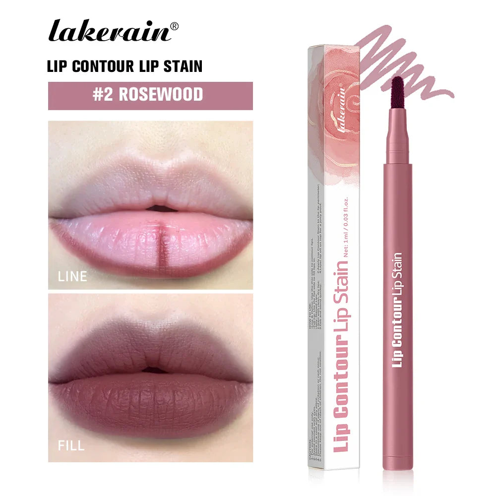 Lakerain Waterproof Lip Liner Pen – Ballpoint Felt Tip, 8 Shades