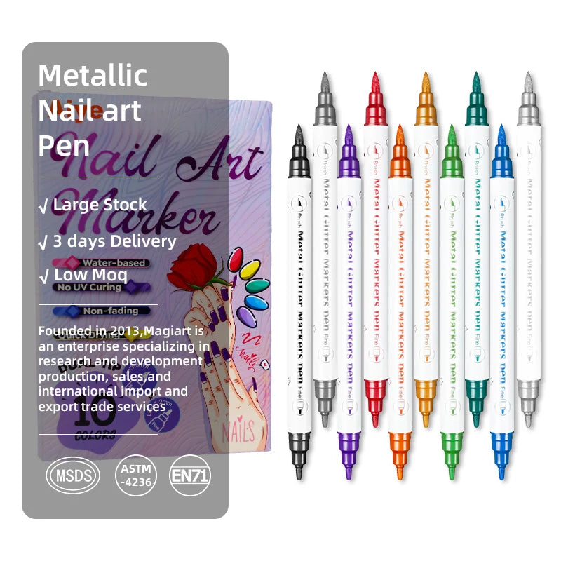 10-Piece Nail Art Pens Set – Waterproof Acrylic Drawing Liner Peaceful Pleasures Health and Wellness