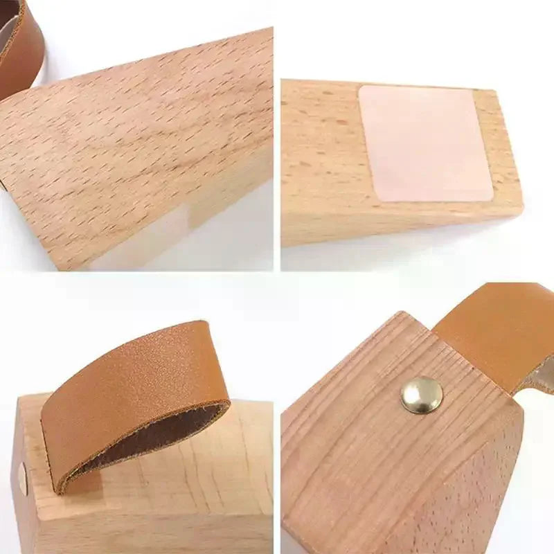 Solid Wood Door Stopper Wedge – Beech & Black Walnut Décor Wood Door Stopper Peaceful Pleasures Health and Wellness