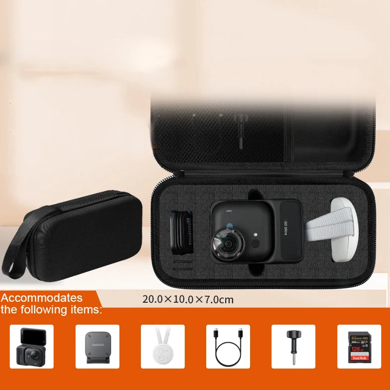 360° Protection Carrying Case For Insta360 Go Ultra Hardshell Storage Bag Waterproof Case For Insta360 Go Ultra Accessories Peaceful Pleasures Health and Wellness Small black