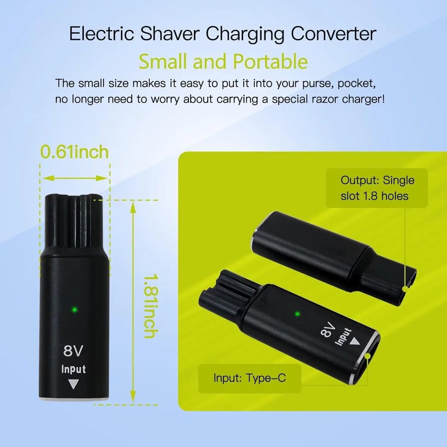 Type-C Charger Adapter for Philips OneBlade QP2630 QP2530 8V Peaceful Pleasures Health and Wellness