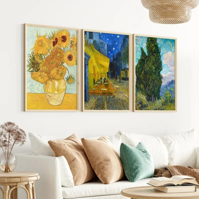 Van Gogh Canvas Wall Art Print | Starry Night Impressionist Poster Canvas Wall Art Print Peaceful Pleasures Health and Wellness