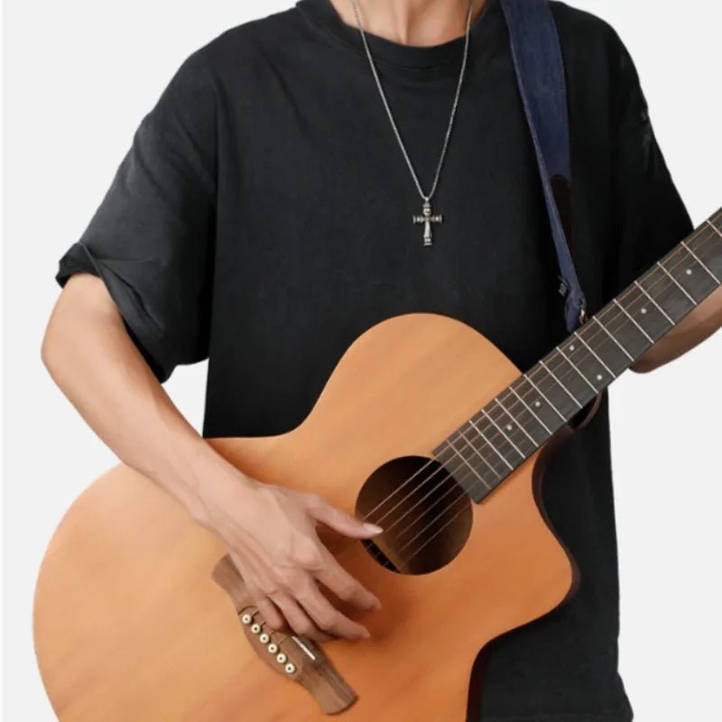 Leather Denim Guitar Strap Acoustic Electric Vintage Fashion Shoulder