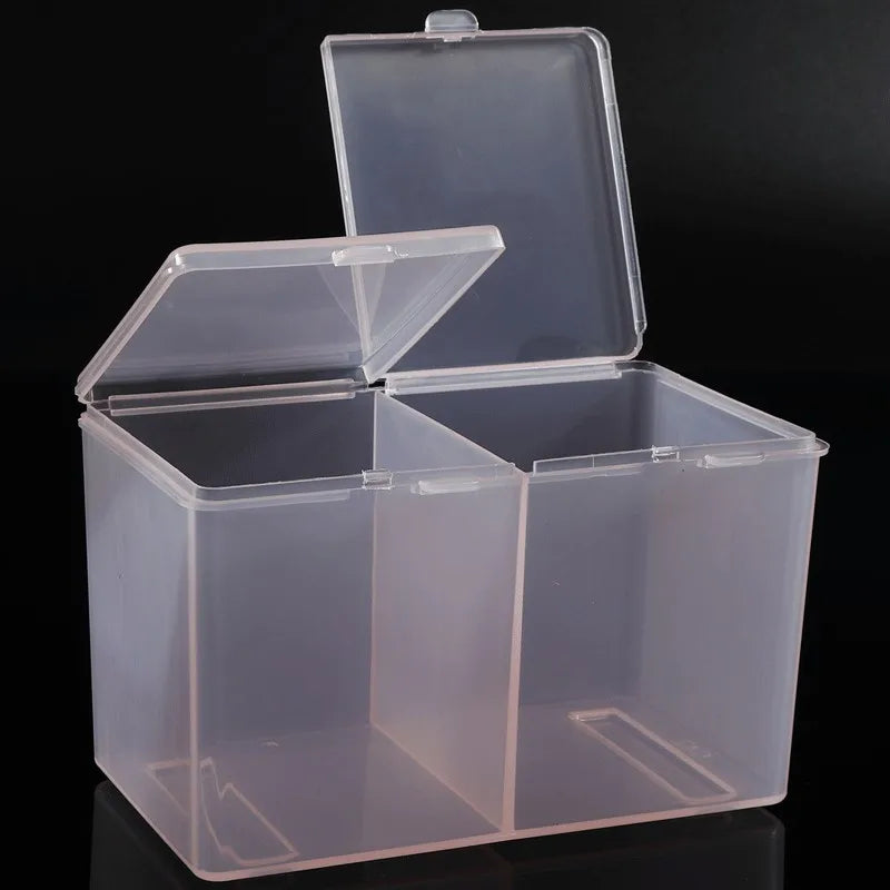 1pc Clear Makeup Storage Box With Lid, 2-grid Dustproof Storage Box For Skincare Makeup And Sundries, Countertop & Vanity Storag Peaceful Pleasures Health and Wellness Pink