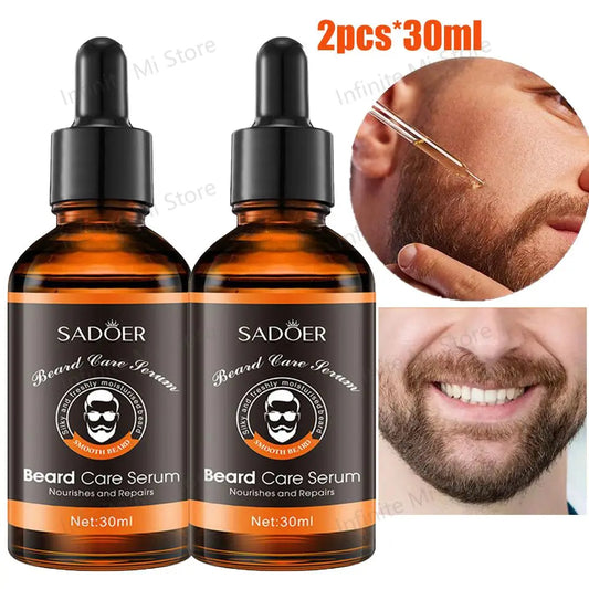 2pcs Beard Care Oil For Men Natural Organic Beard Care Fast Shine Soften Beard Strengthens Mustaches Smooth Nourishing Beard Oil Peaceful Pleasures Health and Wellness Default Title