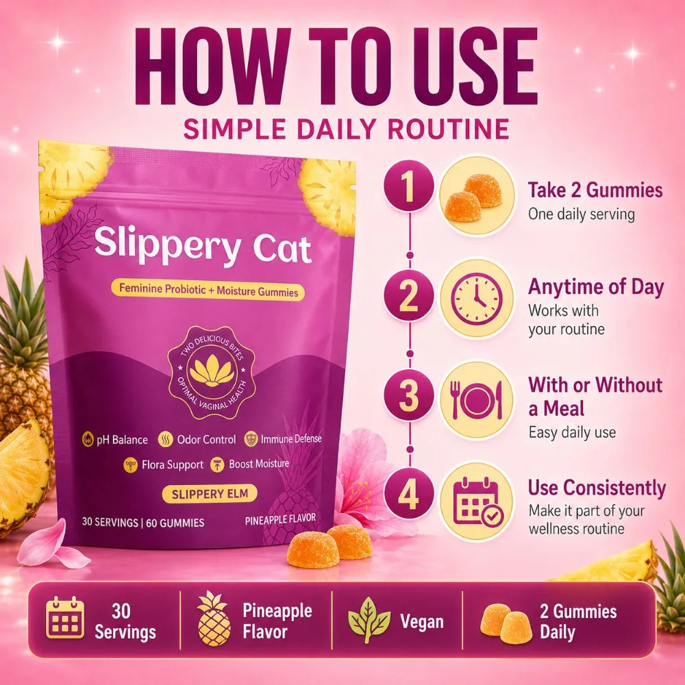 Women's Probiotic Gummies | pH Balance, Slippery Elm, Vegan 60ct